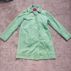 Mini Boden Coat Girls 11-12Y Corduroy Button Front Pink Polka Dot Lined Jacket